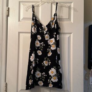 Forever 21 Black Floral Strappy Dress